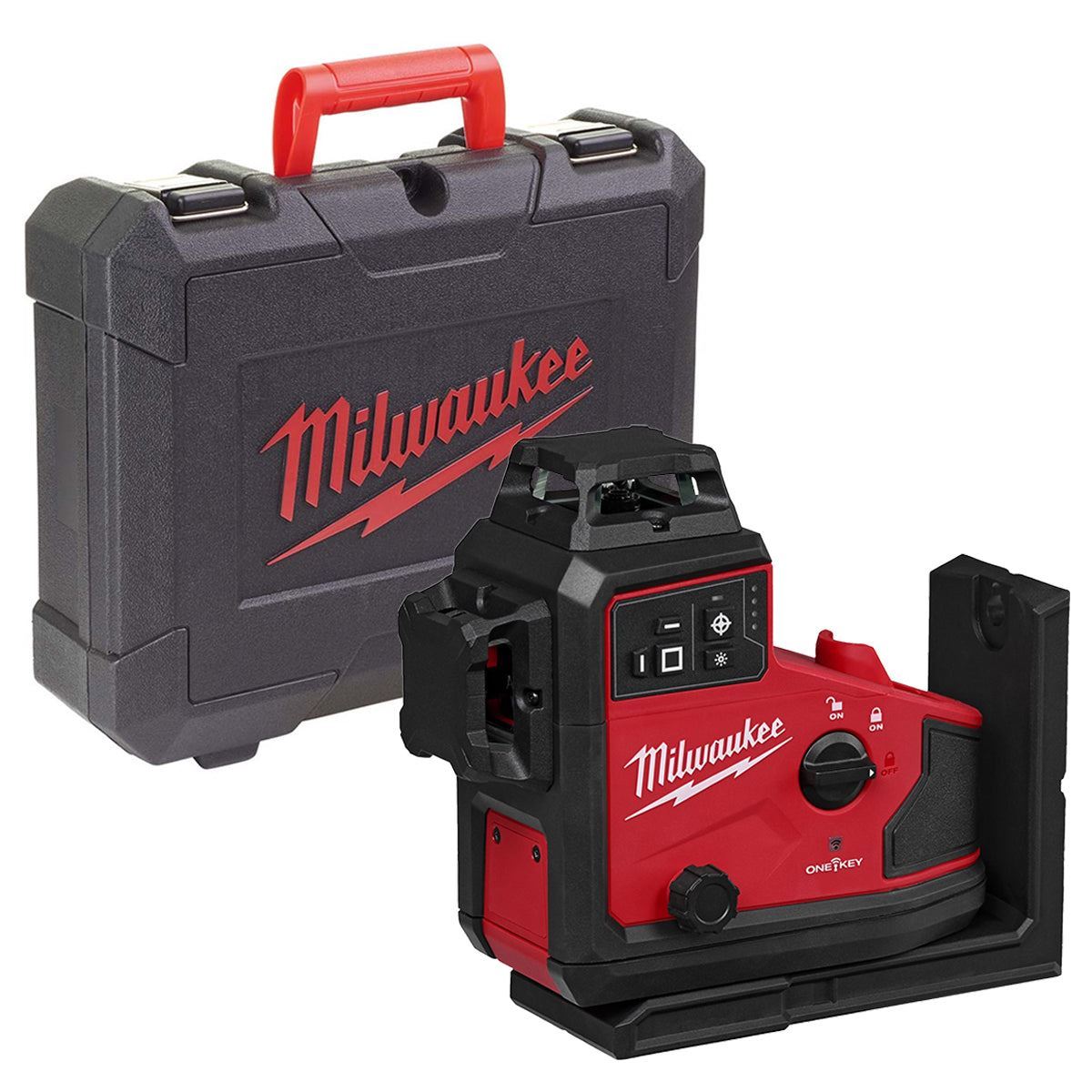 Milwaukee M12A3PLO-0C 12V M12 Green Auto Alignment 360° 3 Plane Laser with 1 x 2.0Ah Battery Charger Case & Laser Tripod